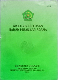 Cover Analisis Putusan Badan Peradilan Agama :  - / Departemen Agama RI