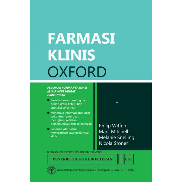 Cover Farmasi Klinis Oxford :  - / Philip Wiffen