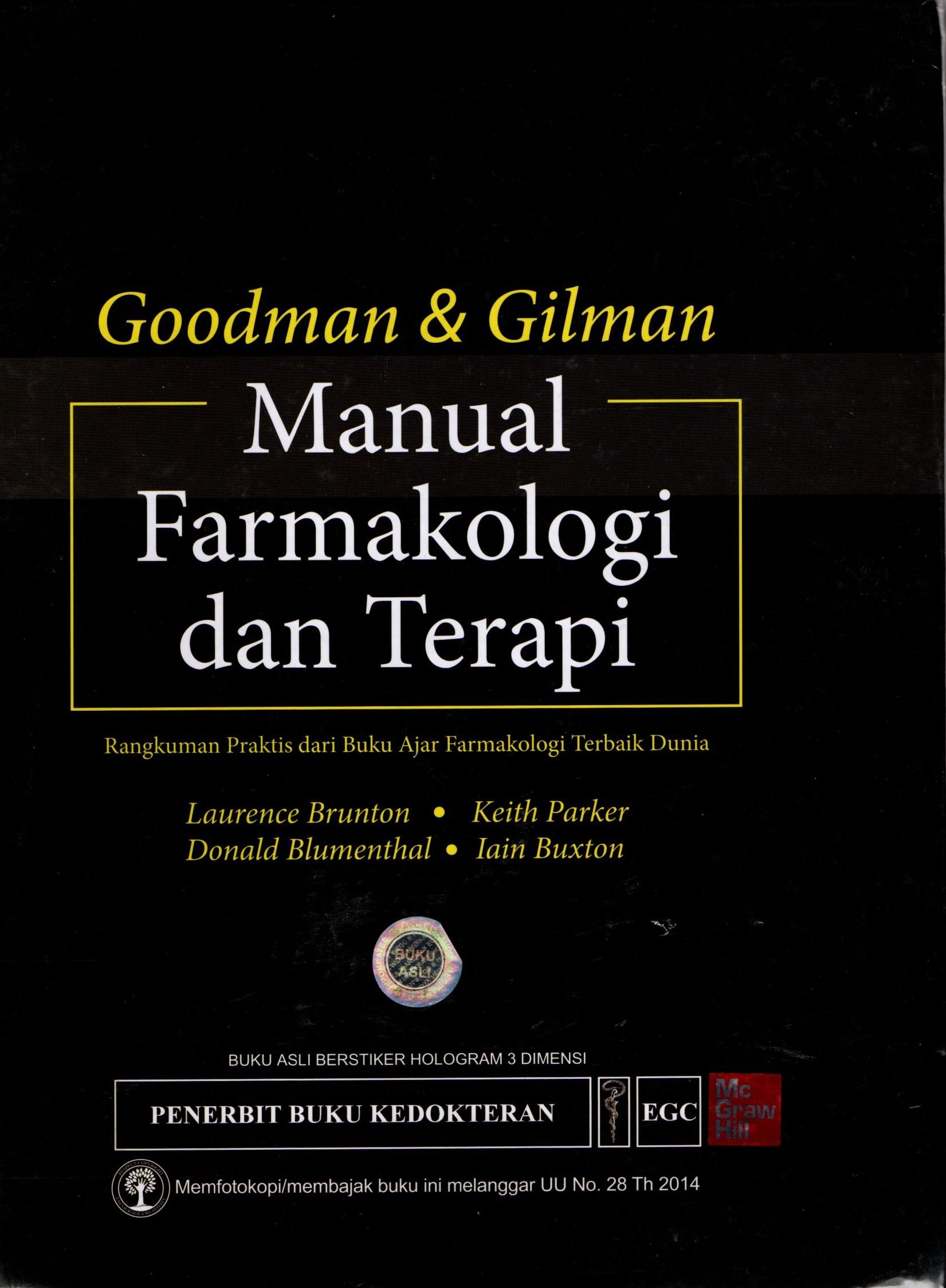 Cover Manual Farmakologi dan Terapi :  - / Goodman & Gilman
