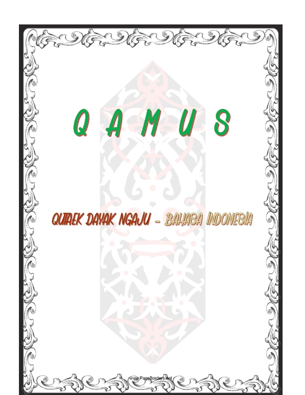 Cover Qamus Qutaek Dayak Ngaju / Piet Johanes Dadie