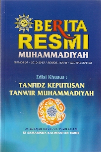 Cover Berita Resmi Muhammadiyah :  Tanfidz Keputusan Tanwir Muhammadiyah / Agung Danarto