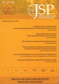 Cover Jurnal Ilmu Sosial dan Ilmu Politik :  JSP / I Gusti Ngurah Putra