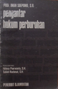 Cover Pengantar Hukum Perburuhan / Prof. Iman Soepomo SH