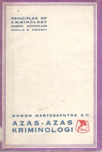Cover Azas-Azas Kriminologi / Momon Martasaputra, S.H